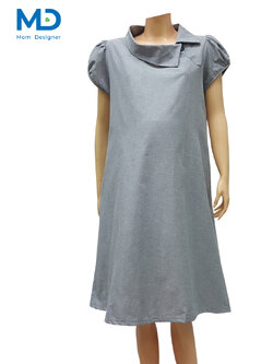 002GR ชุดคลุมท้องปกตลบ สีเทา