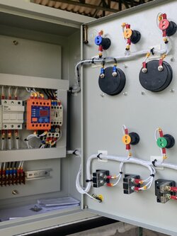 ตู้ควบคุมปั๊มน้ำ 10 Hp 3 เฟส 380v ใช้ลูกลอยไฟฟ้า มีเฟส