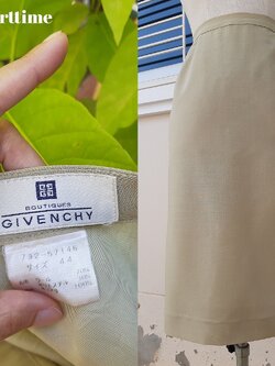 กระโปรงทรงเอสีเบจแบรนด์ GIVENCHY สำหรับสาวอวบ