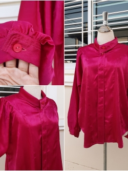 เสื้อวินเทจมือสองสีชมพูฉ่ำว้าว