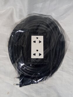 บล๊อกยางพร้อมสาย ปลั้กไฟVENAพร้อมสายไฟ 10เมตร VCT-2x1 ไม่มีสวิทซ์ สายไฟเบอร์1 ปลั๊ก3หัวคู่ สายหุ้มฉนวนกลมดำ