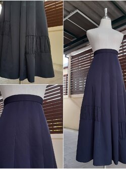 กระโปรงยาวคลุมเข่าสีดำ งานแบบเก๋ไก๋สไตล์ญี่ปุ่น