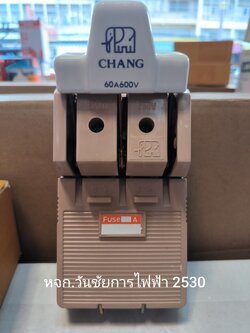 CHANG คัทเอาท์ ตราช้าง 3 Pole 60A คัทเอาท์ 3P 60แอมป์ มีฟิวส์แถม พร้อมใช้งาน (พร้อมฟิวส์ในกล่อง)