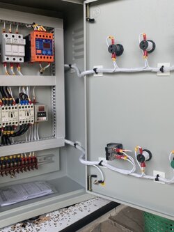 ตู้ควบคุมปั๊มน้ำระบบ 10 Hp 380V ( star delta ) ทำงานร่วมกันระบบลูกลอยไฟฟ้า220V