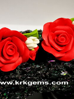 RED ROSE HANDMADE CLAY EARRING