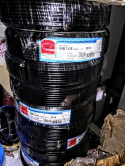 THAI UNION สายไฟทองแดง เบอร์16 THW 1x16 ไทยยูเนี่ยน (ม้วน ความยาว 90เมตร)