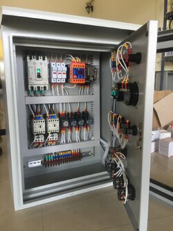 ตู้ควบคุมปั๊มน้ำ 10 Hp 3 เฟส 380v 2 ตัวสลับกันทำงาน ใช้ลูกลอยไฟฟ้า220v ตู้กันน้ำ2ชั้น