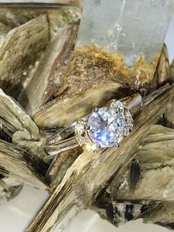 แหวนเพชร CZ เงินแท้ 92.5% Cubic Zirconia 925 Sterling Silver Ring Size 54, 55, 57