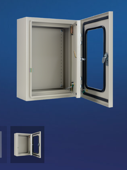 KJL ตู้ไฟ ตู้เหล็ก ฝากระจก รุ่น KBJF ตู้คอนโทรลแบบไม่มีหลังคา ฝา 2 ชั้น (ฝานอกกระจก)