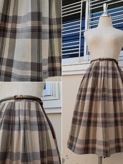 กระโปรงวินเทจทรงเอลายสก็อต