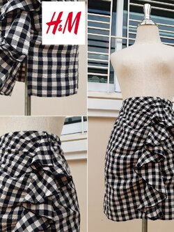 กระโปรงสั้นลายสก็อต แบรนด์ H&M