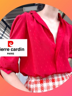 เสื้อเชิ้ตสีแดงแบรนด์ Pierre Cardin