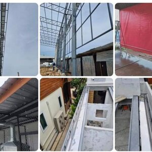 ช่างกันสาด โทร 095-5375654 รางน้ำฝน สังกะสี สแตนเลส ไวนิล เครื่องดูดควัน ปล่องระบายควัน