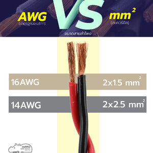 ขนาดสายลำโพง AWG(มาตรฐานอเมริกา) vs mm2 (สแควร์มิล)