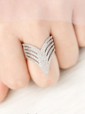 DIAMOND 18K WHITE GOLD RING แหวน เพชร ทอง 18K Pre-order
