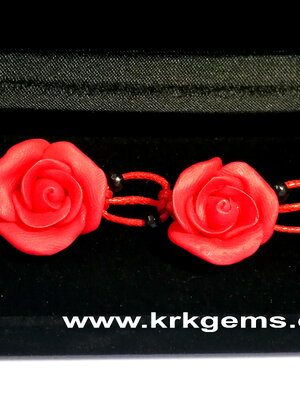 RED ROSE HANDMADE CLAY BRACELET