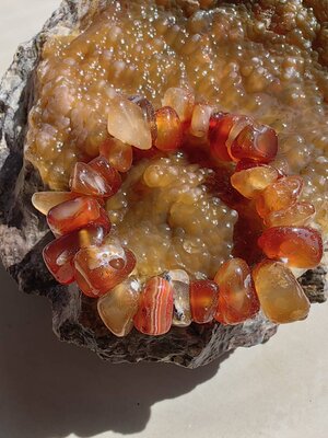 Carnelian Bracelets สร้อยข้อมือคาร์เนเลียน Size 15.00 cm. 290.00 ct