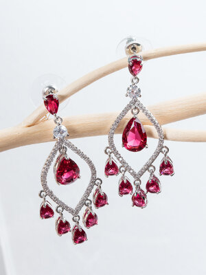 Natural Ruby Diamond Gold Earrings ต่างหู ทับทิมแท้ เพชรแท้ ทองแท้ 9K, 18K มีใบเซอร์ GIA💎
