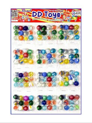 ลูกแก้ว คละสี 16 มิล แบบแผง