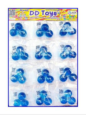 ลูกแก้ว น้ำเงินใส 25 มิล แบบแผง