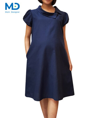 002NV ชุดคลุมท้องปกตลบ สีกรมท่า