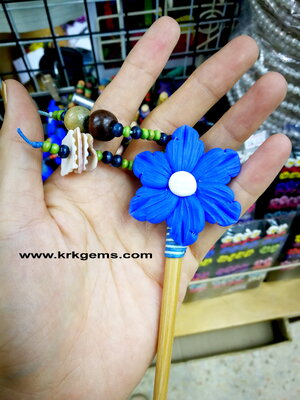 BLUE FLOWER HANDMADE CLAY HAIR ACCESSORIES