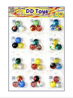 ลูกแก้ว มุกคละสี 25 มิล แบบแผง