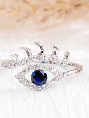 BLUE SAPPHIRE DIAMOND 18K WHITE GOLD RING แหวน เพชร ทอง 18K Pre-order