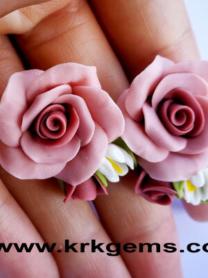 PASTEL PINKROSE HANDMADE CLAY EARRING