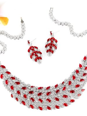 RUBY DIAMOND 18K GOLD NECKLACE EARRING สร้อยคอ ต่างหู ทับทิม ล้อมเพชร ทอง 18K Pre-order