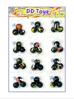 ลูกแก้วหยกลายดำ 25 มิล แบบแผง