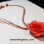 ORANGE ROSE HANDMADE CLAY NECKLACE