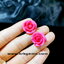 SMALL DEEP PINK ROSE HANDMADE CLAY EARRING
