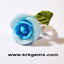 PASTEL BLUE ROSE HANDMADE CLAY RING