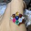9 Lucky gemstones Ruby, Blue Sapphire, Emerald, Topaz, Zircon, Yellow Sapphire, Moonstone, Garnet, Cat's eyes 925 Sterling Silver แหวนนพเก้า ทับทิม ไพลิน มรกต โทแพซ ไพฑูรย์ บุษราคัม มูนสโตน โกเมน ตาแมว Size 56 เงินแท้ 925
