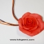 ORANGE ROSE HANDMADE CLAY NECKLACE