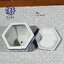 กระถางหกเหลี่ยมพร้อมจานรอง PHX4 ขนาดเล็ก 7.2" ลายพัดนภาสีน้ำเงิน