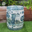 ที่นั่ง(สตูล)เซรามิค รูปกลอง ลายมังกรสี qua blue เคลือบแตกลายงา