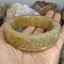Carved Burmese Jadeite Bangle Size 62