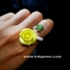 YELLOW ROSE HANDMADE CLAY NECKLACE BRACELET EARRING RING SET