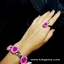 PURPLE 3ROSE HANDMADE CLAY BRACELET