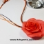 ORANGE ROSE HANDMADE CLAY NECKLACE