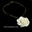 PURE WHITE ROSE HANDMADE CLAY NECKLACE BRACELET EARRING RING SET