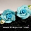 PASTEL BLUE ROSE HANDMADE CLAY NECKLACE BRACELET EARRING RING