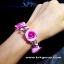 PURPLE 3ROSE HANDMADE CLAY BRACELET