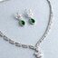 EMERALD DIAMOND JEWELRY 18K WHITE GOLD NECKLACE EARRING สร้อยคอ ต่างหู มรกต ล้อมเพชร ทอง 18K Pre-order