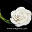 PURE WHITE ROSE HANDMADE CLAY NECKLACE BRACELET EARRING RING SET
