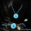 PASTEL BLUE ROSE HANDMADE CLAY NECKLACE BRACELET EARRING RING