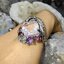 ROSE QUARTZ RHODOLITE GARNET SKY BLUE TOPAZ AMETHYST RING