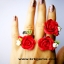 RED ROSE HANDMADE CLAY EARRING